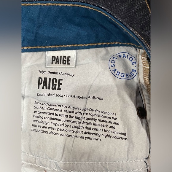 PAIGE Women's Deep Indigo Jean Shorts - Picture 8 of 9